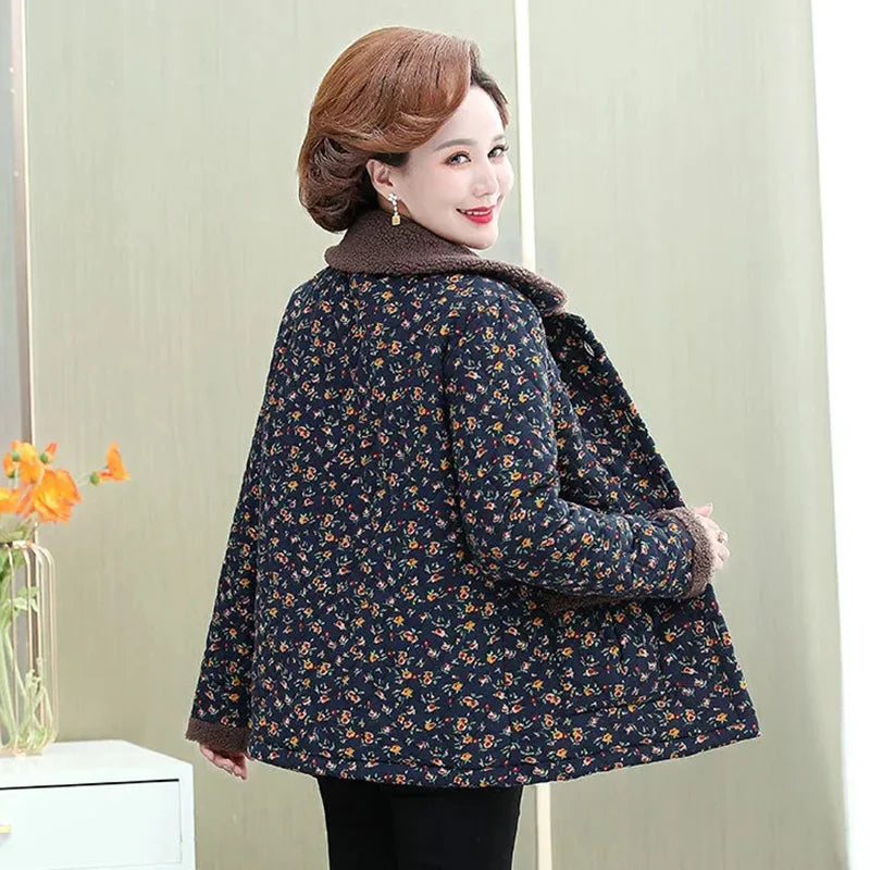 Mutter Winter Baumwolle Kleidung Plüsch Dicke Warme Gepolsterte Mantel Mittleren Alters Mutter Casual Parkas Ältere Oma Jacke