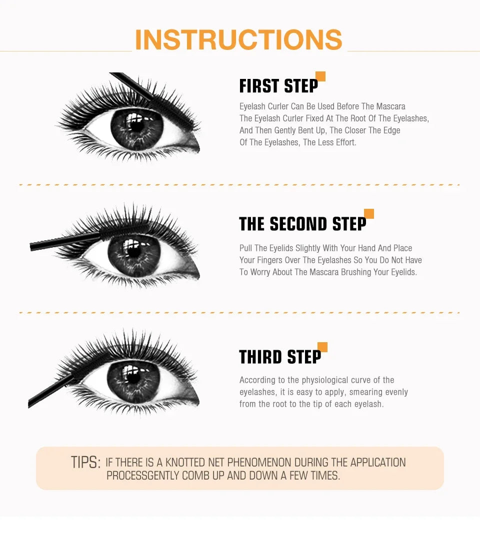 3D Mascara Verlängerung Schwarz Wimpern Wimpern Verlängerung Wimpern Pinsel Schönheit Make-Up Langlebige Gold Farbe Mascara
