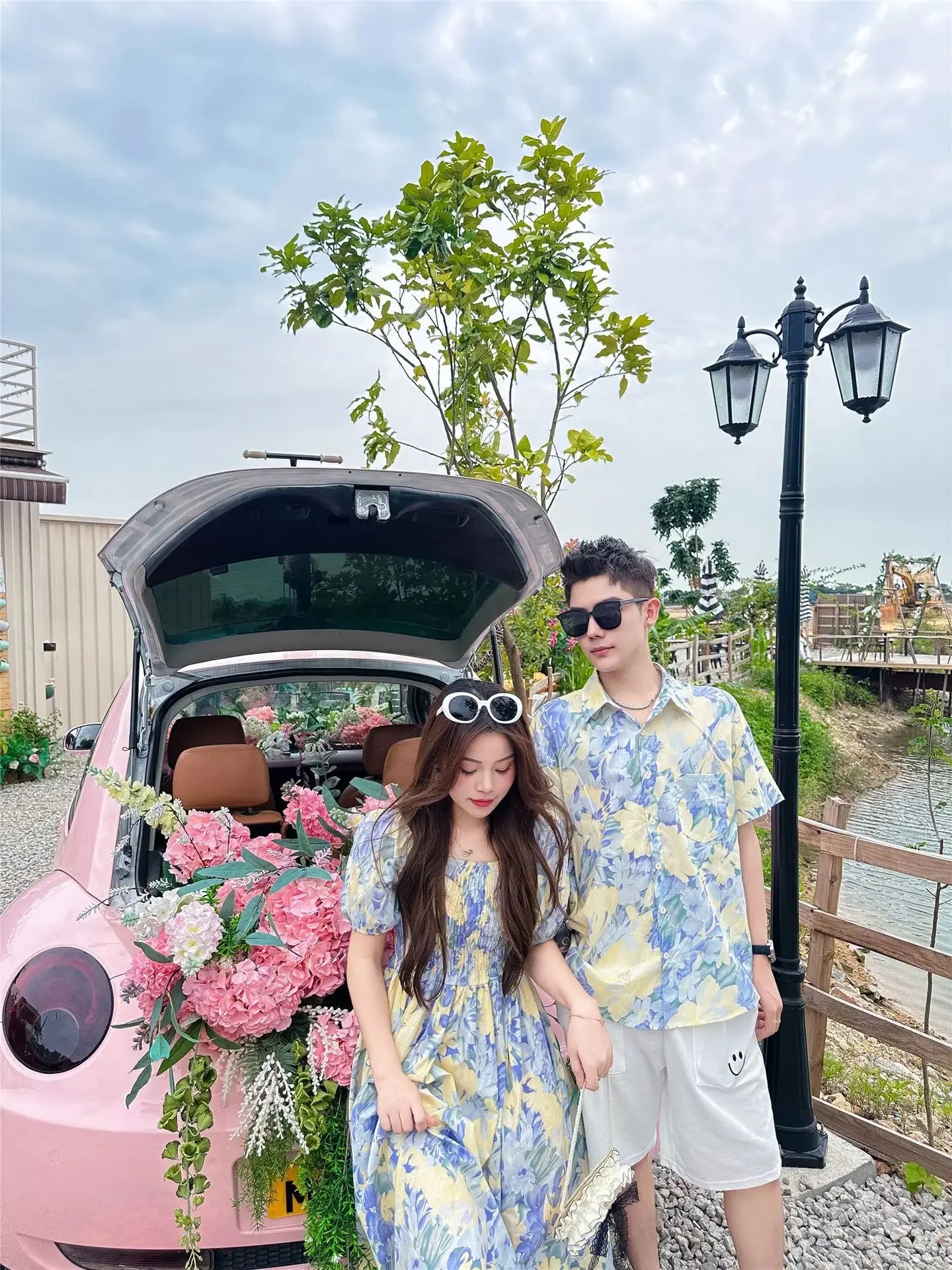 Urlaub Look Familie passende Kleidung Urlaub Mutter Tochter Mädchen Kittel Kleid Papa Sohn Blumen hemden Schwester Bruder Zwillinge Kleidung