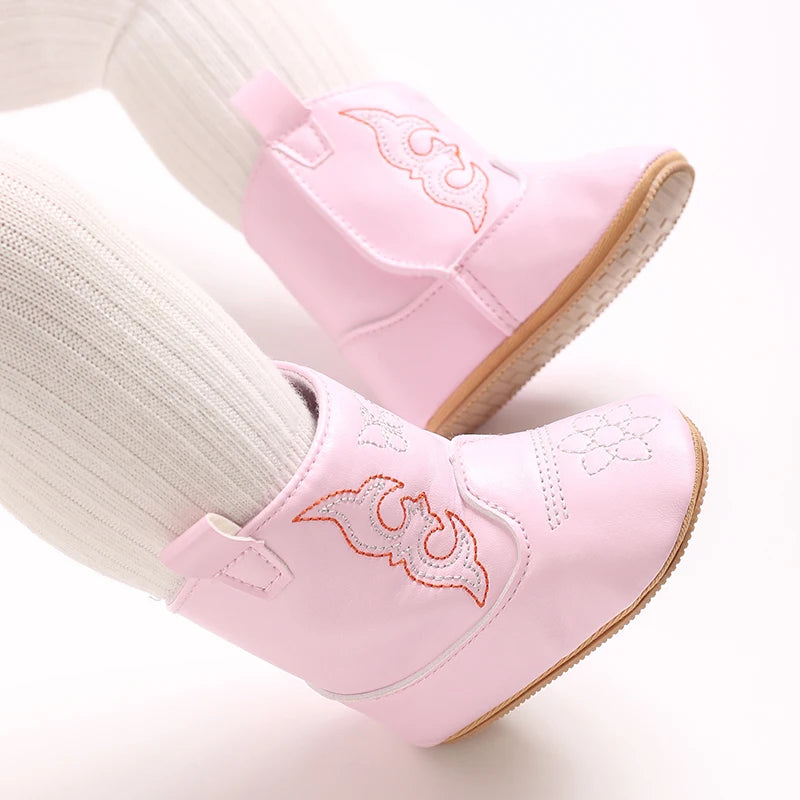 Winterstiefel für Babys, Jungen und Mädchen, 0–12 Monate, Western-Denim, Lauflernschuhe, warm, lässig, modisch