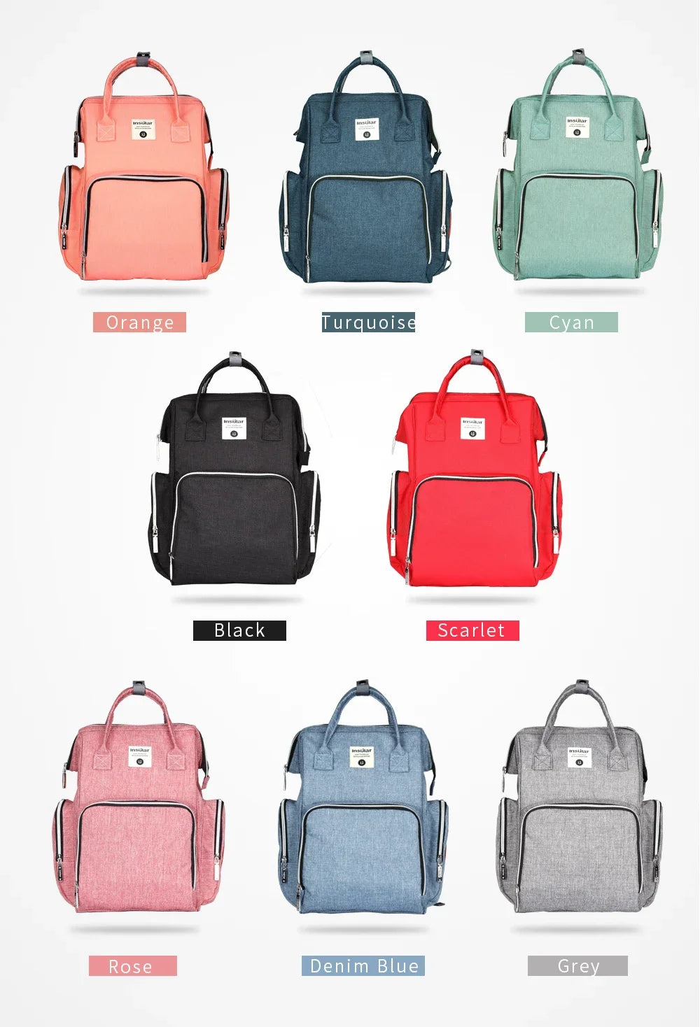 Insular Thermotasche für Kinderwagen und Babyflaschen, Babywindelrucksack, Mutterwindel, Reisetaschen, Babywindeln, Handtasche