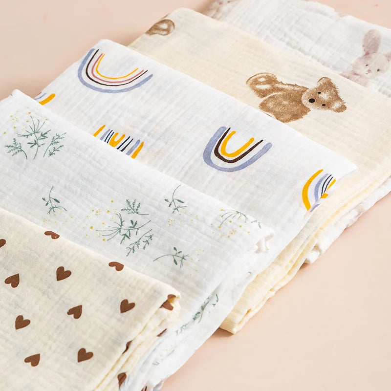 100X 100 cm Baby Decke für Neugeborene Baumwolle Musselin Swaddle Decke Bettwäsche Säuglings Bad Handtuch Baby Artikel Mutter kinder