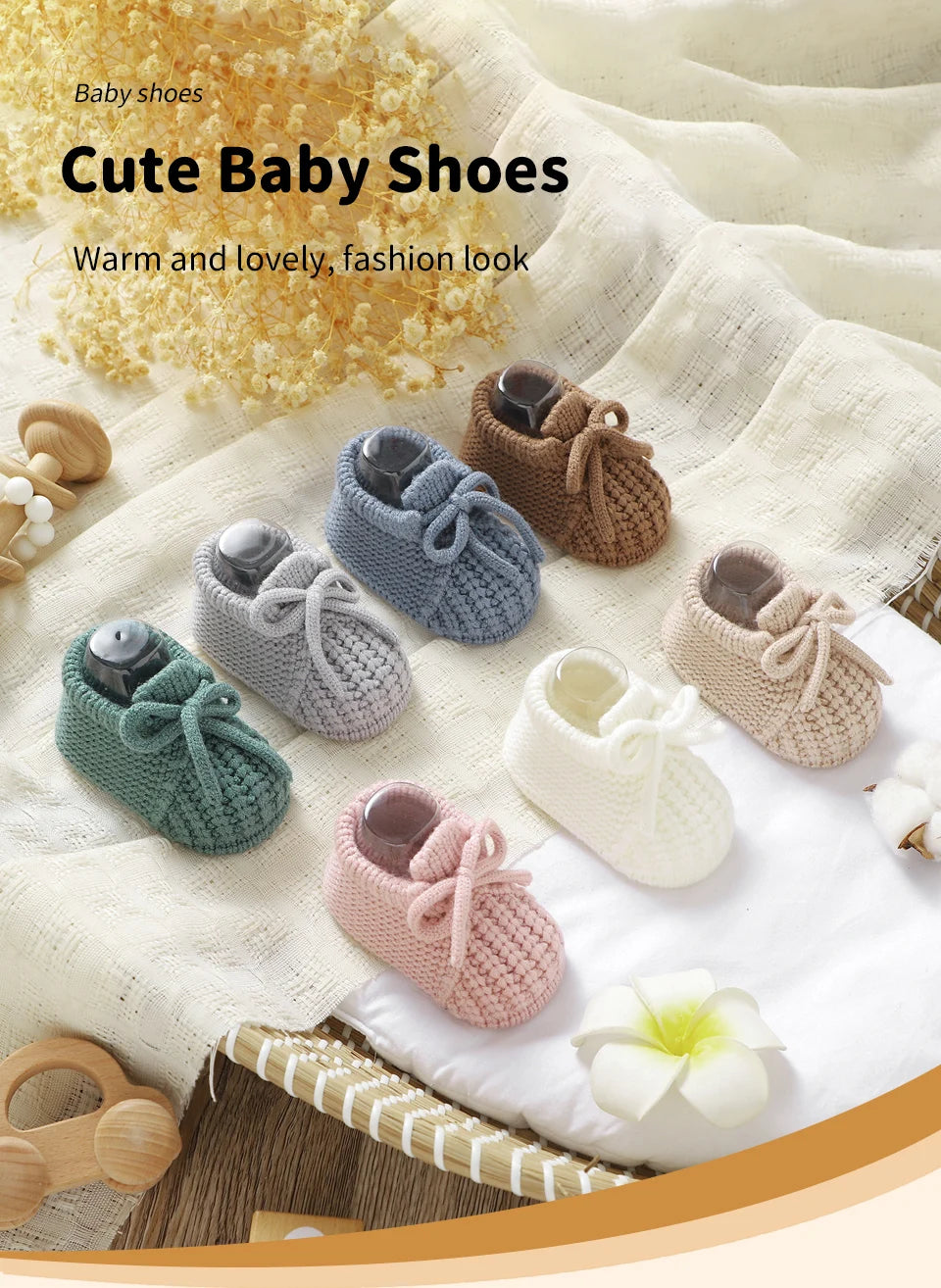 Baby Schuhe Gestrickte Neugeborenen Bett Schuhe 0-18M Warme Kleidung Zubehör Infant Jungen Mädchen Erste Stiefel Fashion Solid kleinkind Kind