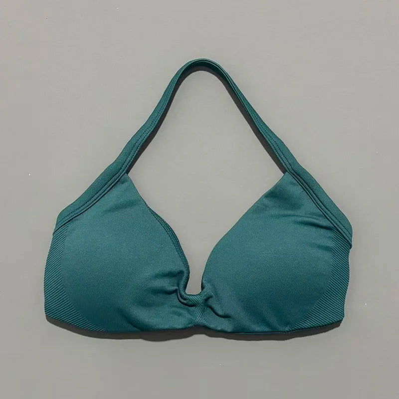 Sport-BH mit Trägern, Yoga-Unterwäsche, Damen-Gymnastik-Top, Lauftraining, rückenfreier BH, hohe Unterstützung, aktive Kleidung, Fitness, Workout, Neckholder