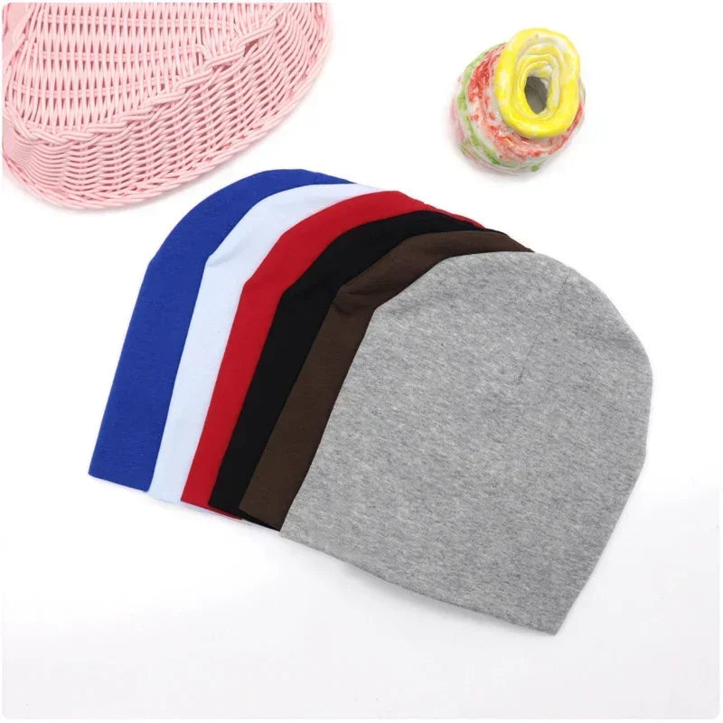 6M-3Y Baby Strickmütze und Schal Set Einfarbig Baumwolle Hip-Hop Beanie Warme Kleinkind-Mütze für Jungen Mädchen Frühling Herbst Winter