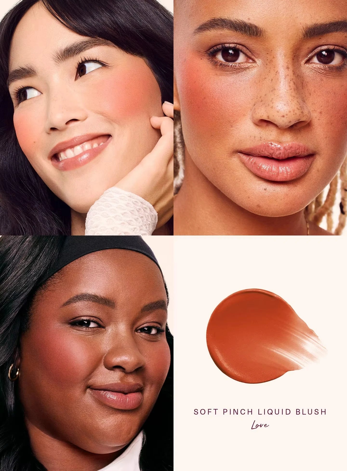 Rare Beauty Soft Pinch Liquid Blush Seidig und gleitet auf reibungslos, langanhaltendes, pralles Make-up Hope Love Virtue Happy Wonder Worth
