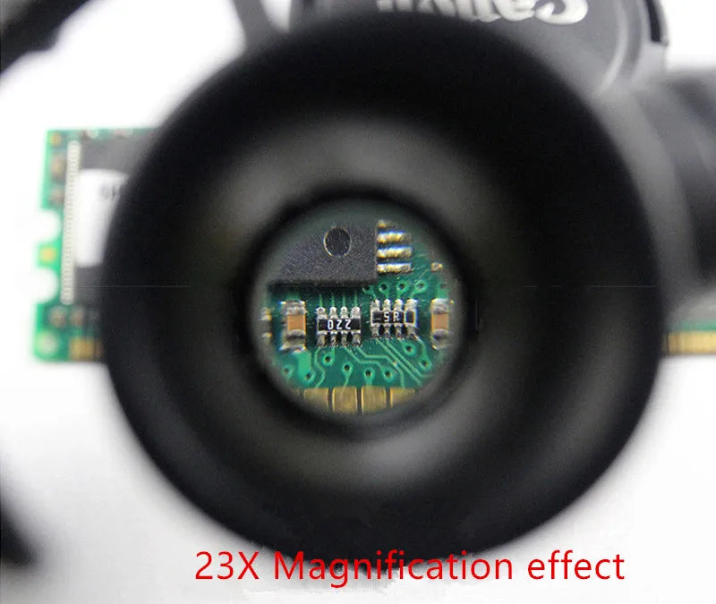 2XLED Uhr Juwelier Reparatur Lupe Kopf-Montiert Stirnband Einstellbare Vergrößerungs Kopf Brillen Lupe Objektiv 8X 15X 23X
