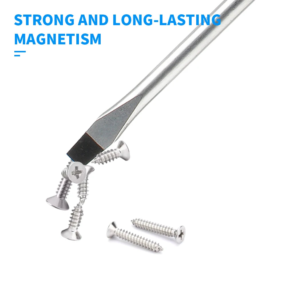 Erweiterter 410-mm-Schraubendreher, langer Schlitz-Kreuzschlitzschraubendreher, Gummigriff, magnetische Mehrzweck-Elektroschraubendreher-Werkzeuge