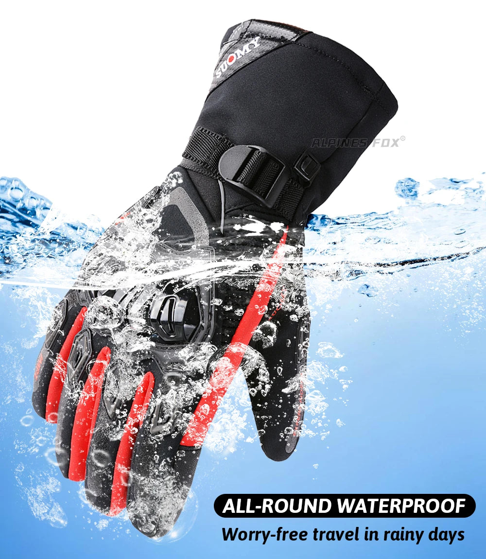 SUOMY Winter Warme Damen Rosa Motorradhandschuhe 100% Wasserdicht Lady Teens Mädchen Lila Motocross Motorrad Racing Reithandschuhe