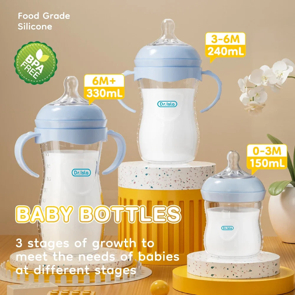 Baby PP Bottle 150/240/330ML Newborn Baby Bottle with Handle Milk Bottle Newborn Baby Bottles Feeding Accessories BPA-Free