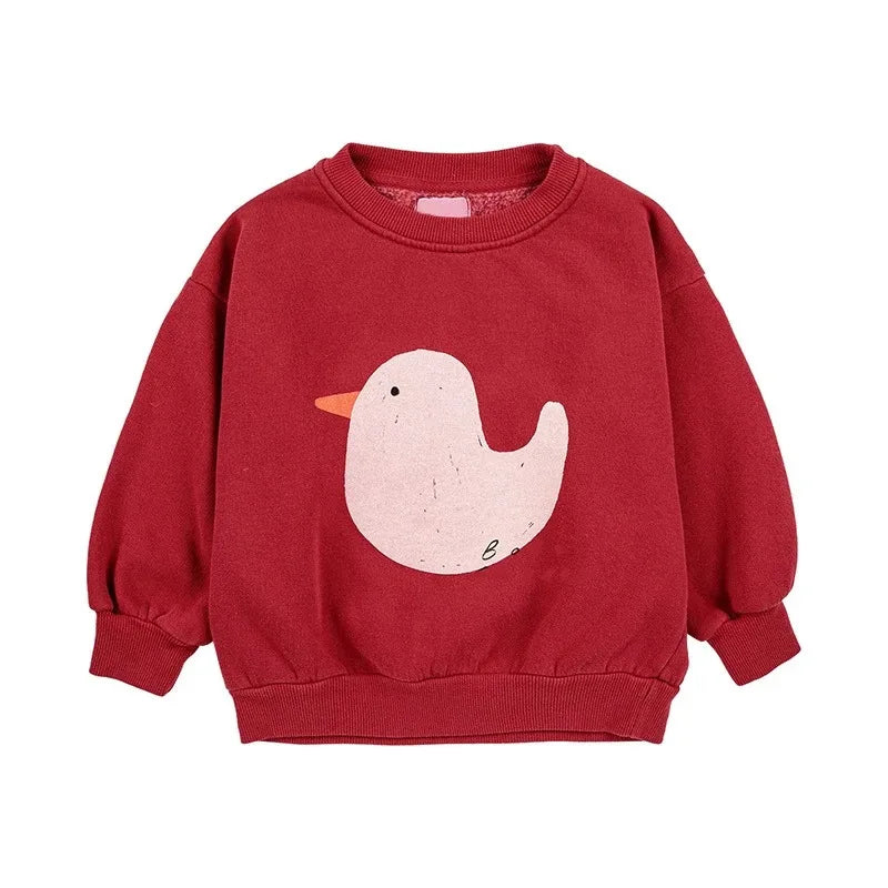 Koreanische INS 2024 kinder Herbst Winter Lange Hülse O-ansatz Sweatshirt Nette Tops für Mädchen Und Jungen Baby Pullover Kinder Kleidung
