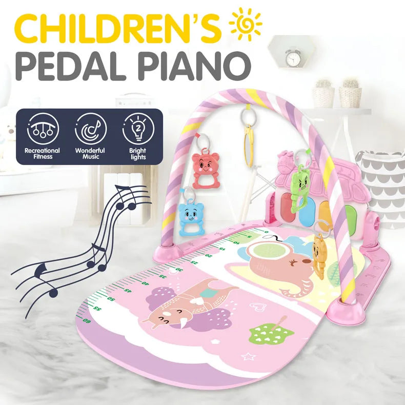 Baby Music Activity Gym Carpet Play Mat Newborn Rug Pedal Piano Keyboard Infant Fitness Rack Playmat Crawling Game Pad Toy Gift