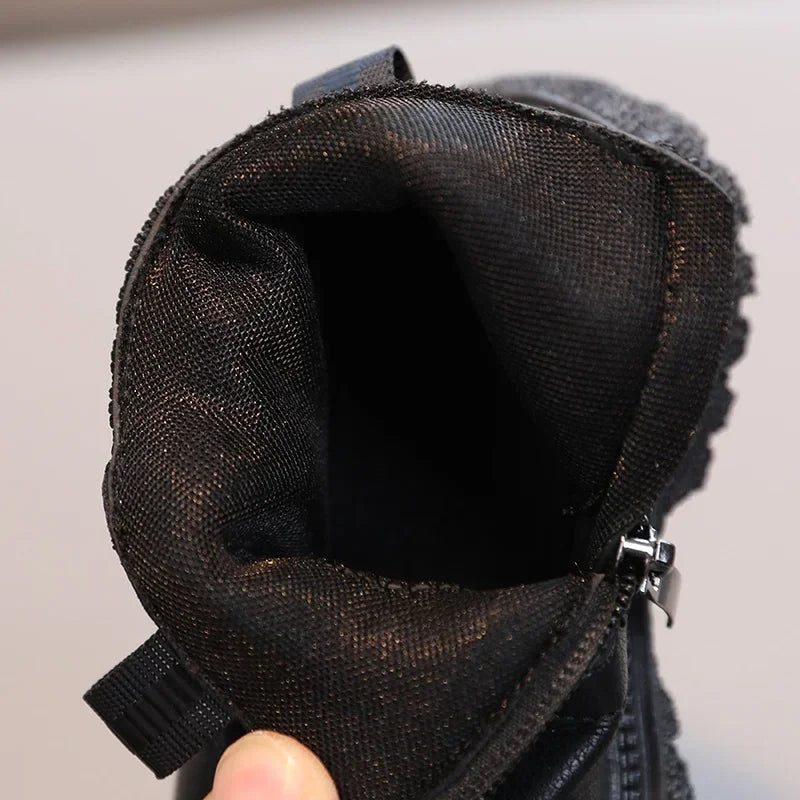 Kinder Kurze Stiefel Mode Jungen Schuhe Herbst Winter Leder Kinder Stiefel Rutschfeste Kleinkind Mädchen Stiefel Kleinkind Schneeschuhe