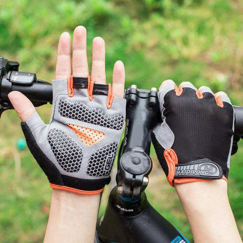 Männer Radfahren Fahrrad Handschuhe Halbe Finger Gym Handschuhe Frauen Handschuh Atmungsaktive Anti-slip Handschuh Fitness Sport Training Handschuhe