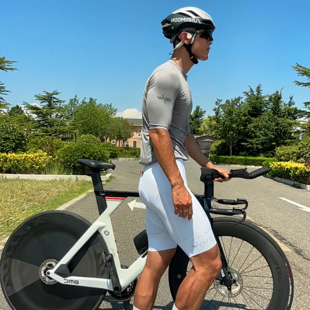 YKYWBIKE Radsport-Trägerhose für Herren Outdoor Rennrad-Sportunterwäsche mit Schwammpolsterung Fahrrad-Trägerhose Herren-Radsportbekleidung MTB-Shorts