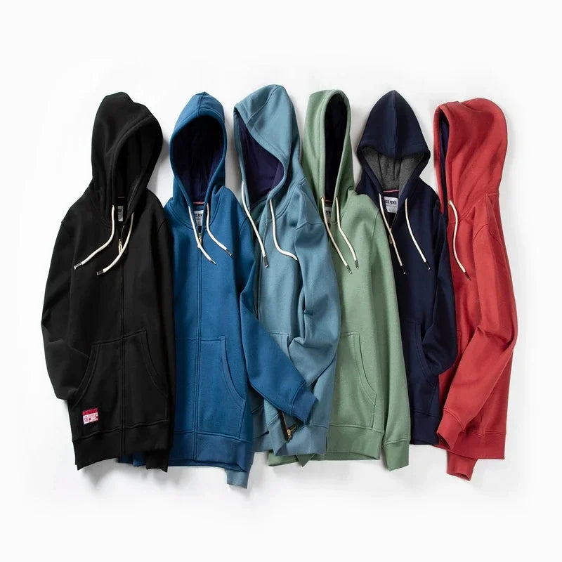 Einfarbige Hoodie Männer Mode Reiß verschluss Langarm übergroße Jacke Mantel Harajuku Gothic Kapuze Sweatshirt y2k Teen bp20933