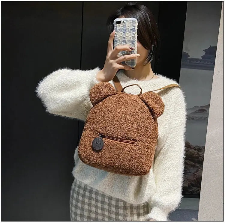 Kids Cute Bear Plush Backpack