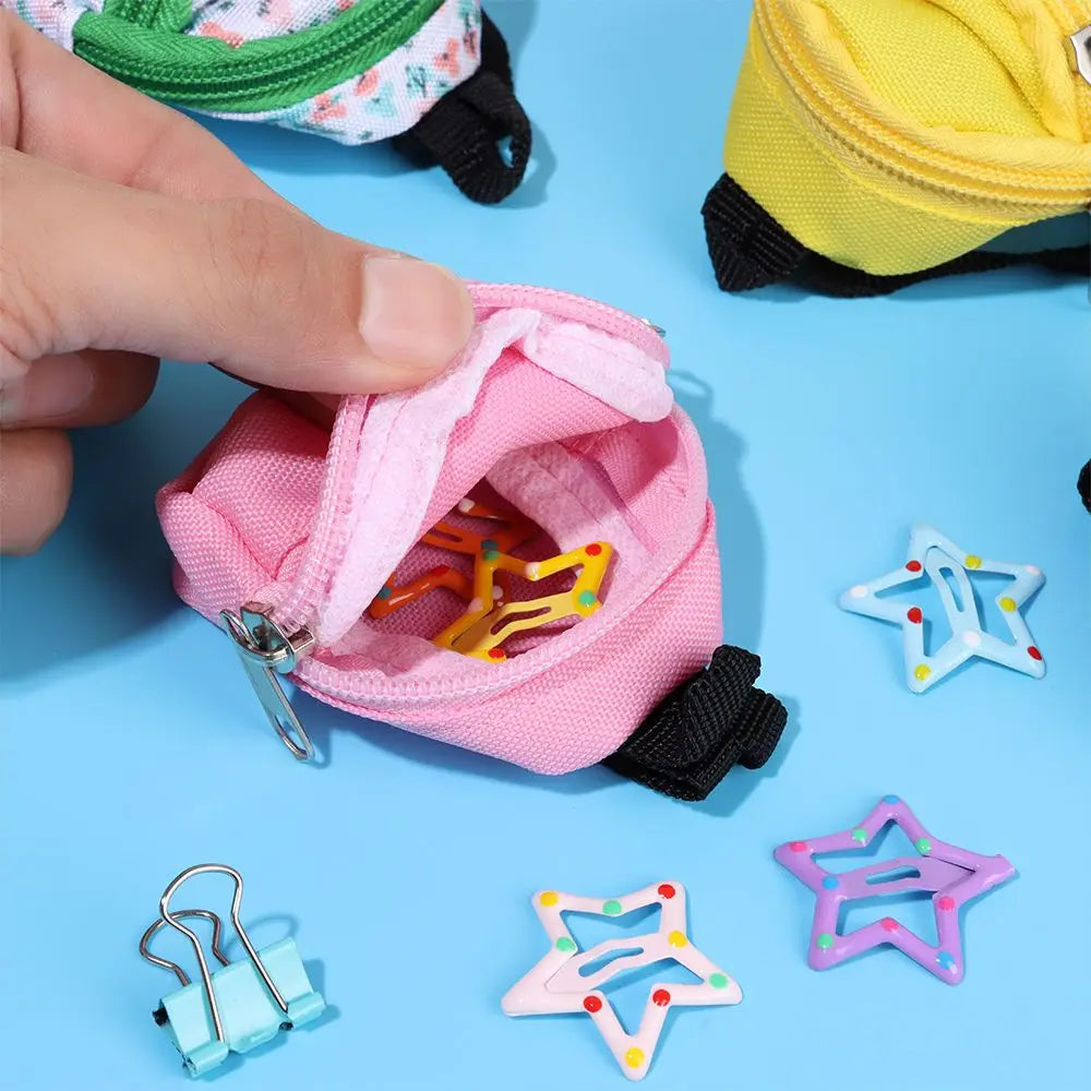 Puppen rucksäcke Puppe Minit aschen Mini Reiß verschluss Rucksack Puppen rucksack niedliche Schult aschen Puppen zubehör Spielzeug zubehör für Puppenspiel