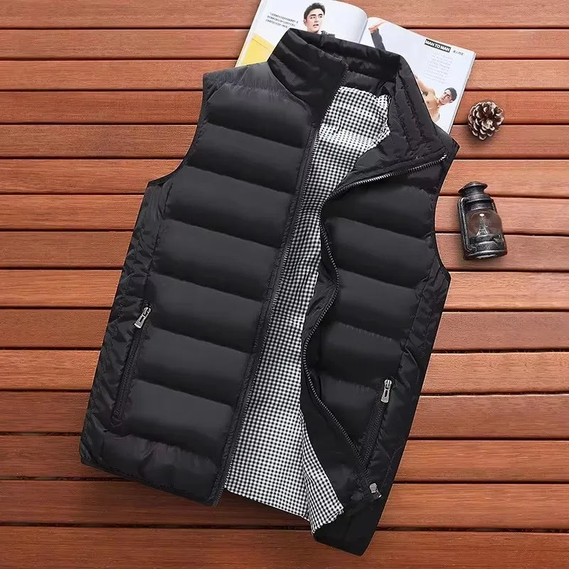 Herrenweste Winddichte Weste Herrenjacke Ärmellose Weste Winterjacke Freizeitmantel Herren Daunenjacke Warme Verdickte Weste Dicke Gilet