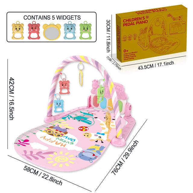 Baby Music Activity Gym Carpet Play Mat Newborn Rug Pedal Piano Keyboard Infant Fitness Rack Playmat Crawling Game Pad Toy Gift