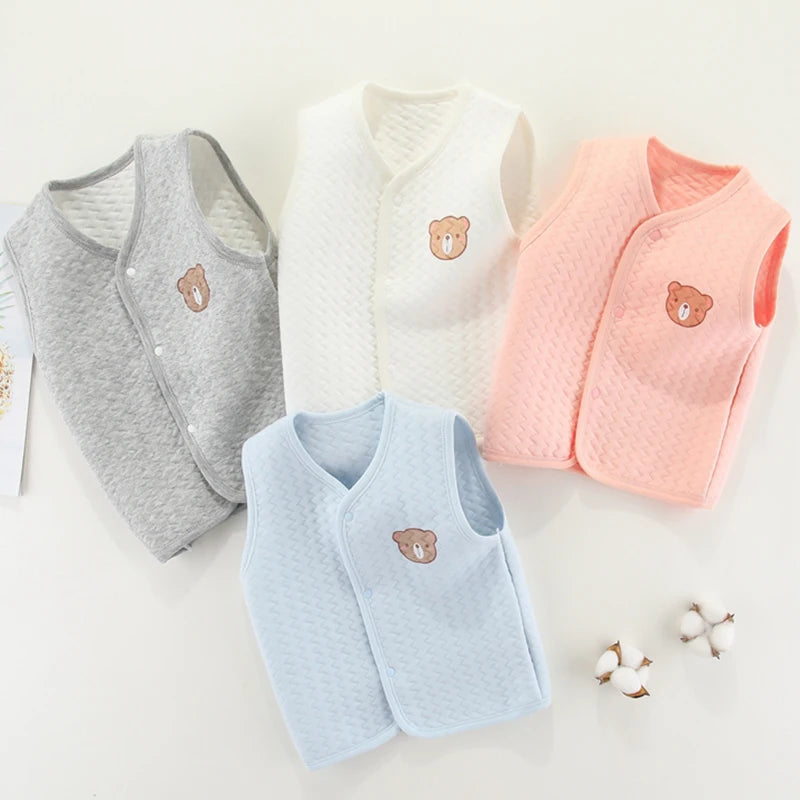 Baumwolle Neugeborenen Baby Weste Herbst und Winter Mädchen Weste Jacke Warme Weiche Kinder Weste Cartoon Kinder Kleidung 0-24 monate