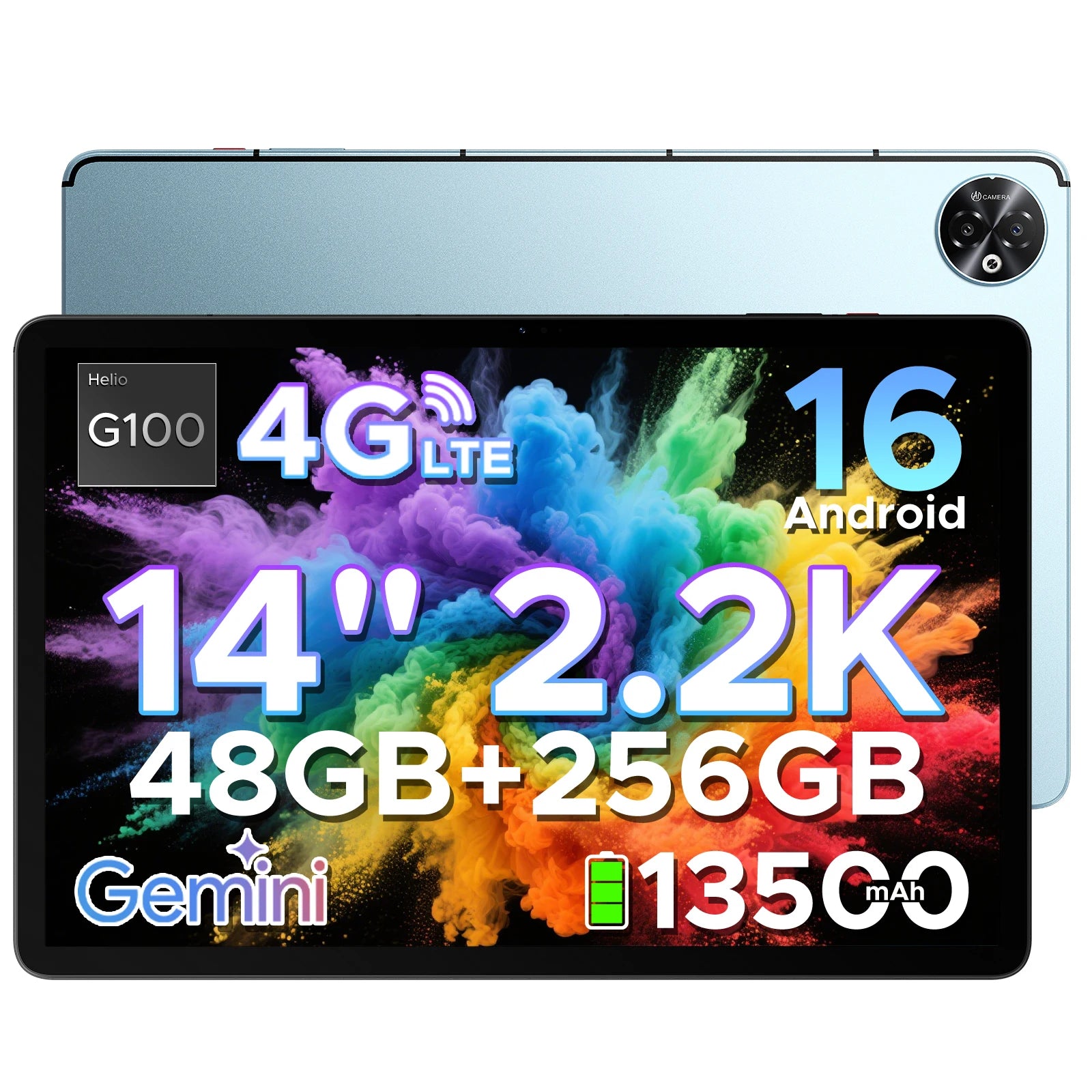 DOOGEE Tablet-PC 2-in-1 Tab E3 Max Gmini AI 14-Zoll-Bildschirm 2.2K Akku mAh Android 16 48GB (8 + 40) 256 GB Helio G100 AI Tablet
