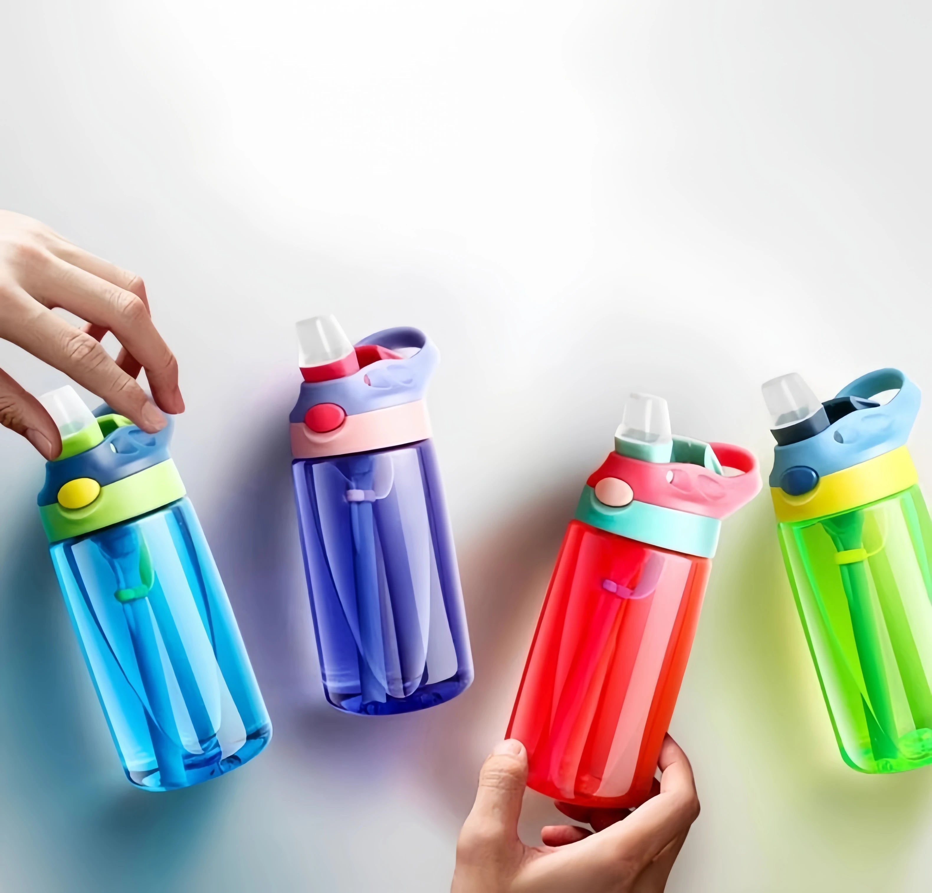 480 ml Baby-Fütterungsbecher, auslaufsichere Wasserflasche mit Strohhalm, tragbar, für Reisen, Fitnessstudio, Camping, Flasche, Safttrinkflasche für Kinder