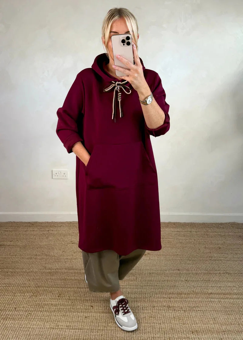 Kleider Damen Herbst Herbst Winter Mit Kapuze Sweatshirt Kleid Frauen Neue Tasche Büro Pendeln Alle-spiel Einfarbig Gestrickte Kleid