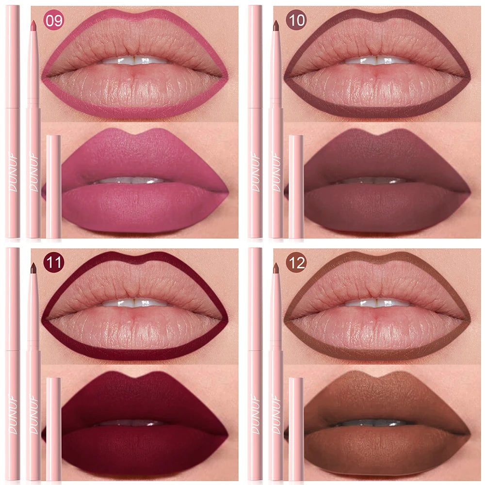 6-teiliges Lipliner-Stift-Set, langlebig, wasserdicht, schweißfest, einfaches Färben, lichtecht, Farbwiedergabe, Lipgloss-Set, Schönheits-Make-up