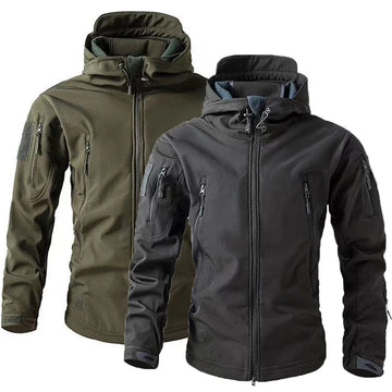 Männer Winter Herbst Warme Softshell Fleece Kapuze Cargo Jacken Camping Wandern Klettern Jagd Angeln Outdoor Winddicht M-5XL