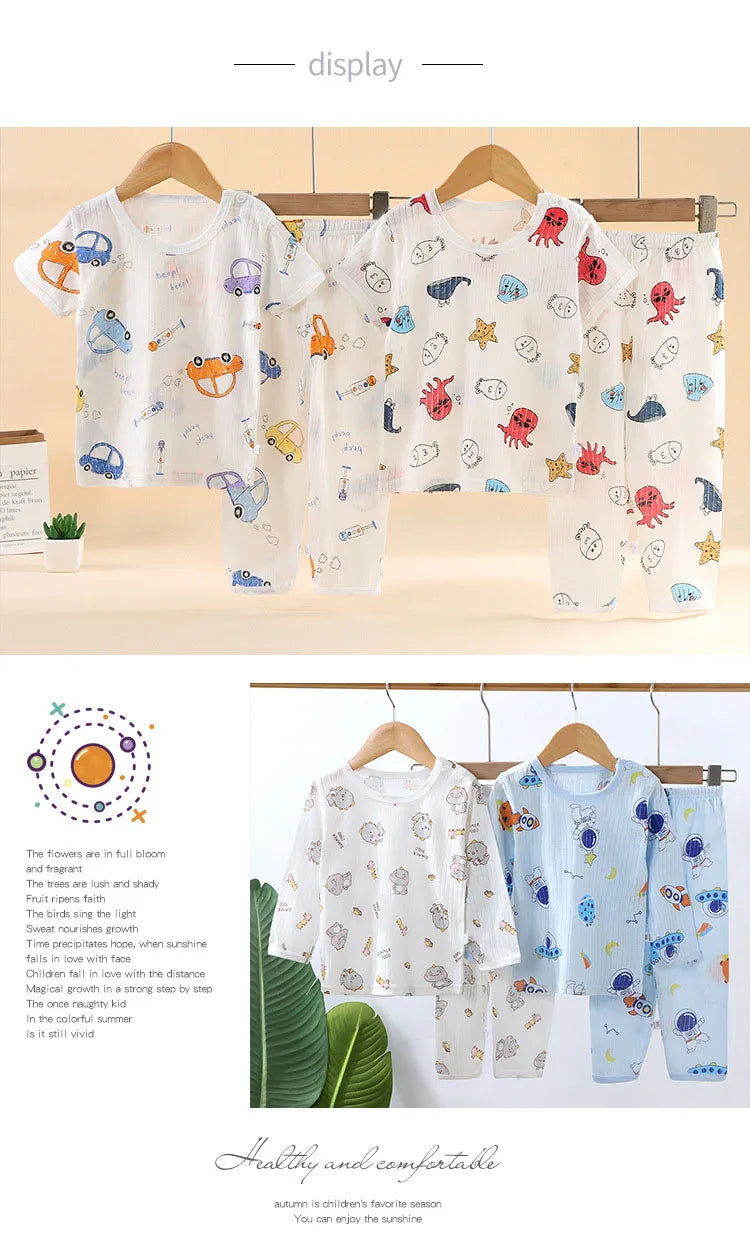 Baumwolle Kinder Kleidung Kinder Pyjama Sets Hause Nachtwäsche kinder Kleidung Junge Mädchen Herbst winter T-shirt Tops Hosen Anzüge