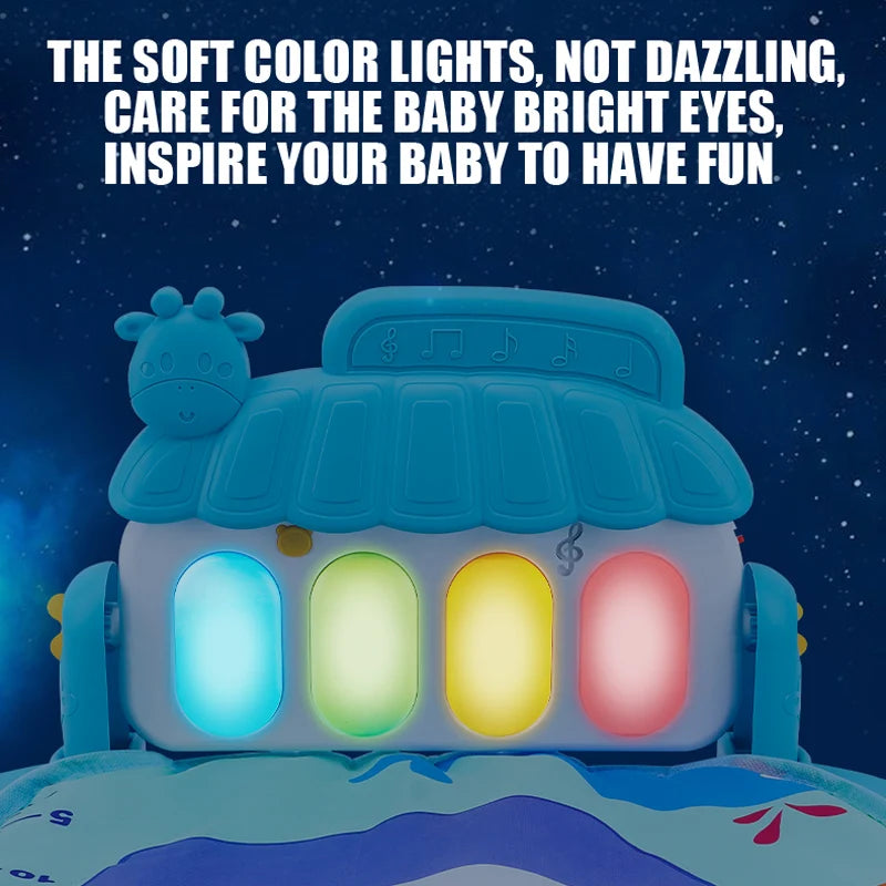 Baby Fitness Stand Music Play Gym Activity Toy Newborn Piano Crawling Blanket Pedal Play Pad Early Education 0-36 Months Gifts
