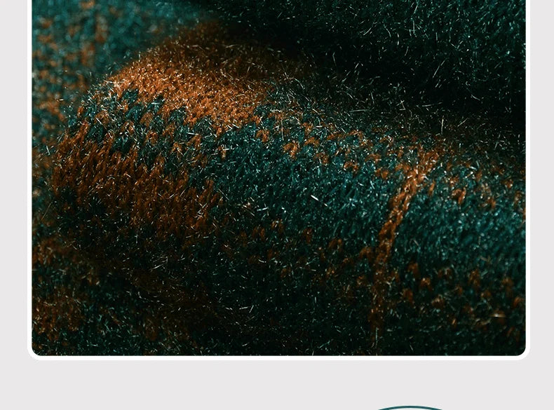 Strickjacke für Ältere Frauen mit Umlegekragen, Karomuster, Dick, Warm, mit Knöpfen, Wintermantel für Mütter und Großmütter