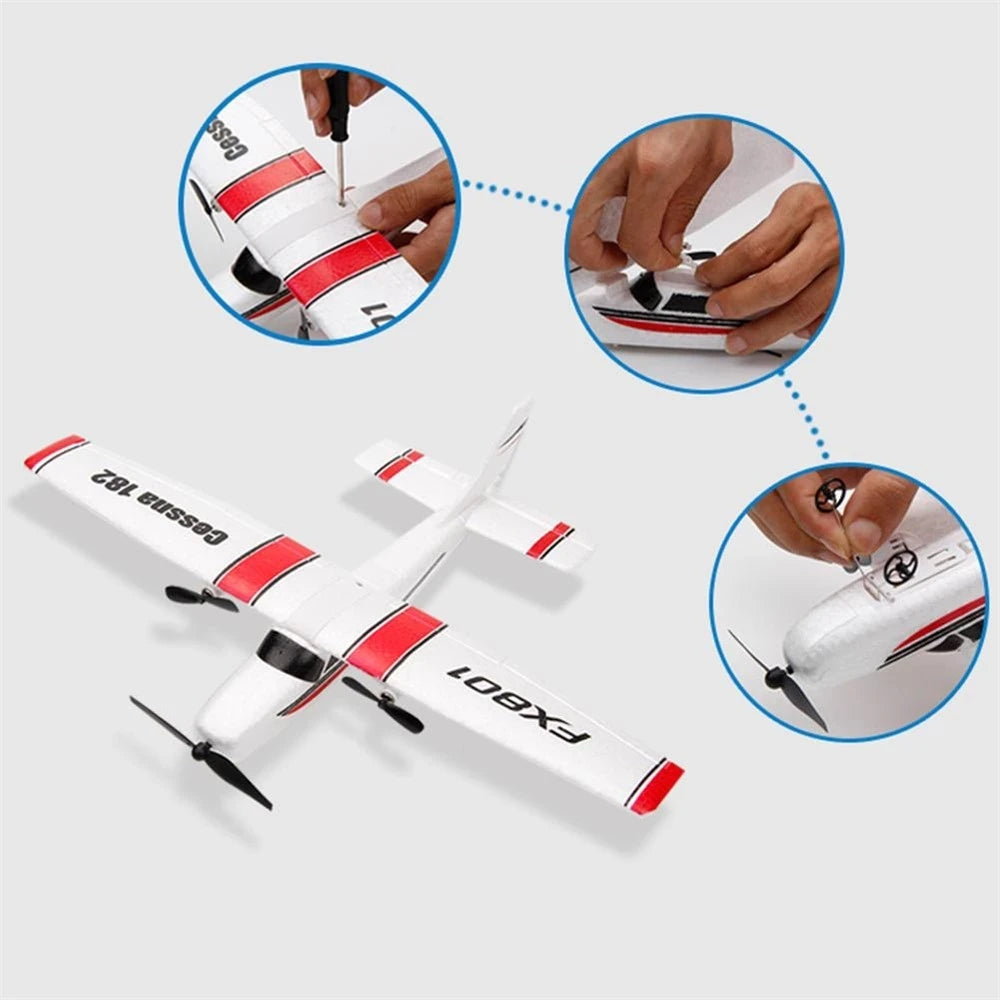 FX801 RC Flugzeug EPP Schaum 2,4G 2CH RTF Fernbedienung Spannweite Flugzeug Feste Spannweite Flugzeug Spielzeug Geschenke für Kinder Kinder