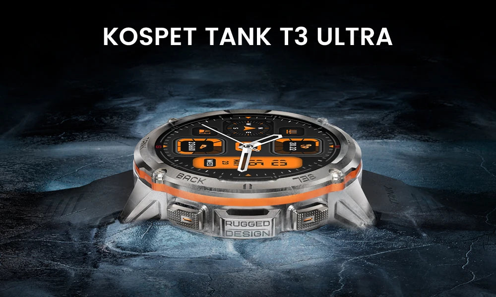 2025 KOSPET TANK T3 Ultra GPS Smart Uhr Für Männer Smartwatch Frauen 470 mAh Batterie Digitale Fitness AMOLED AOD Bluetooth uhren