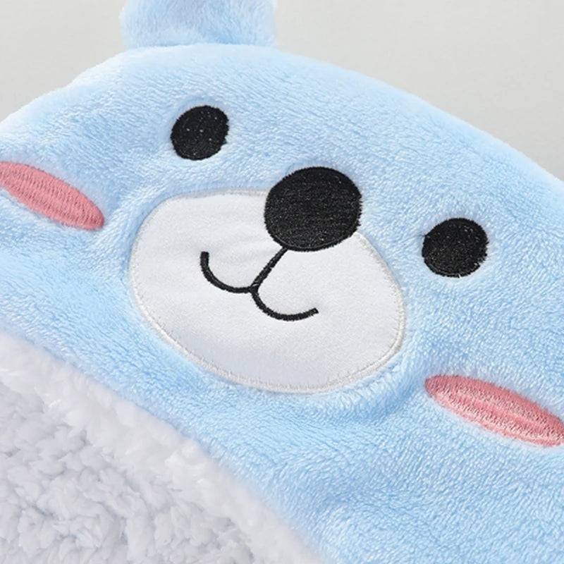 Weiche Baby-Schlafsäcke, warm, für Herbst und Winter, Wickeldecken für Neugeborene, CartoonCocoon für Babys, Flanell-Baby-Schlafsack, 0–9 Monate