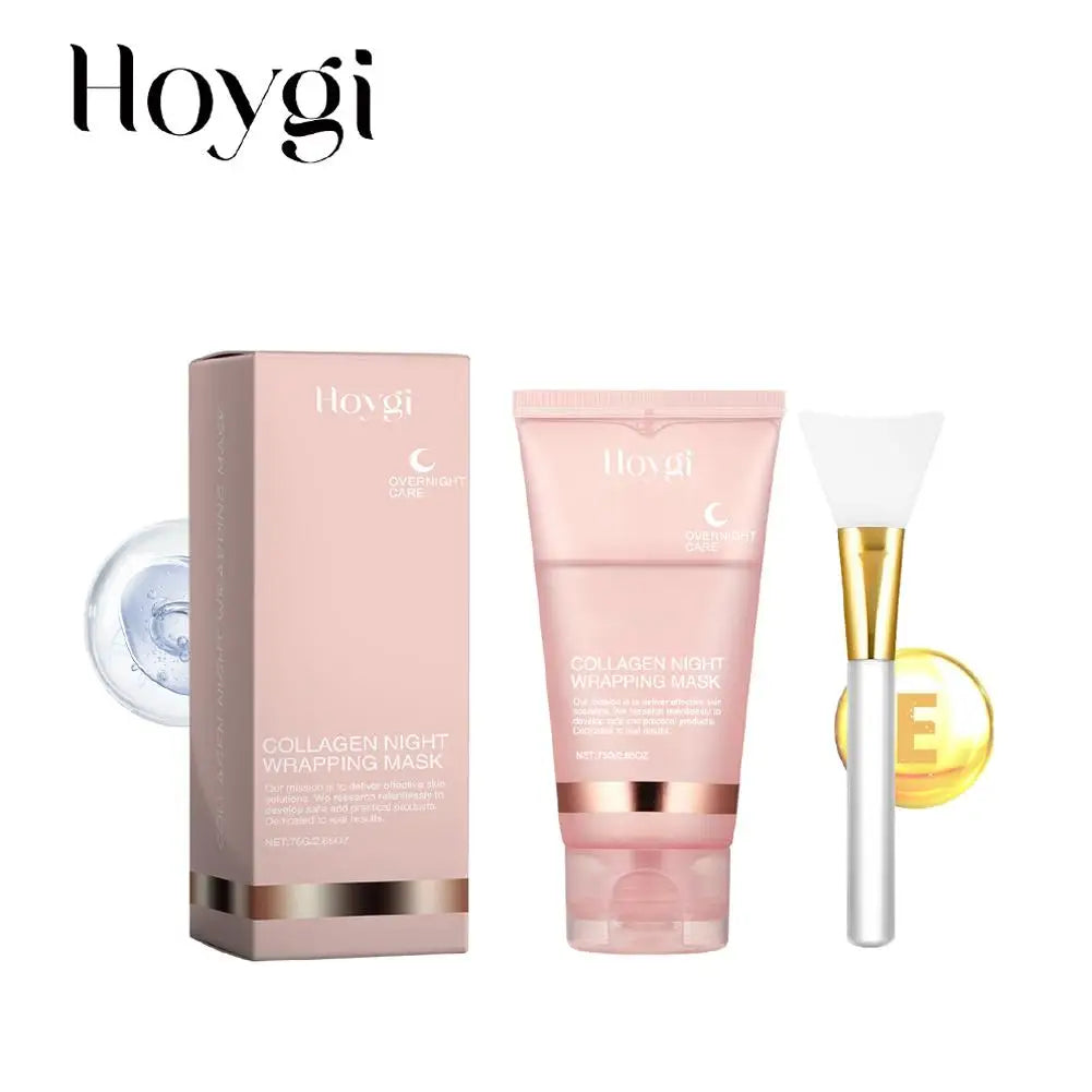 Collagen Overnight Wrapping Peel Off Gesichtsmaske, koreanische Collagen Night Wrapping Mask spendet tief Feuchtigkeit, Nachtpflegemaske, Creme, 75 ml