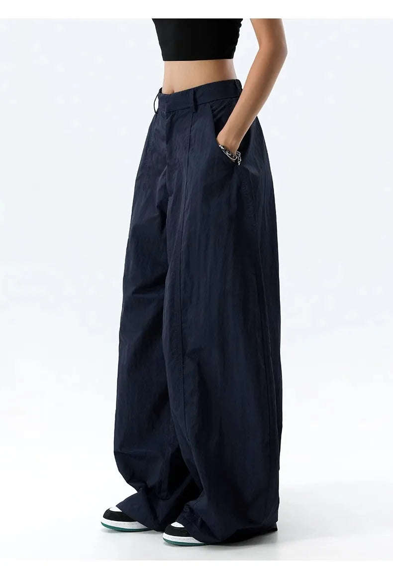 Hohe Taille Frauen Casual Hosen Gerade Büro Damen Koreanische Mode Hosen Lose Weibliche Hosen Neue 2025