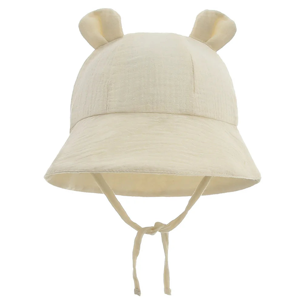 Musselin Baby Sommer Hut Neugeborenen Kappe Baumwolle Baby Sonnenhüte für Mädchen Jungen Säugling Eimer Hut für Kleinkind Zubehör 3-12M
