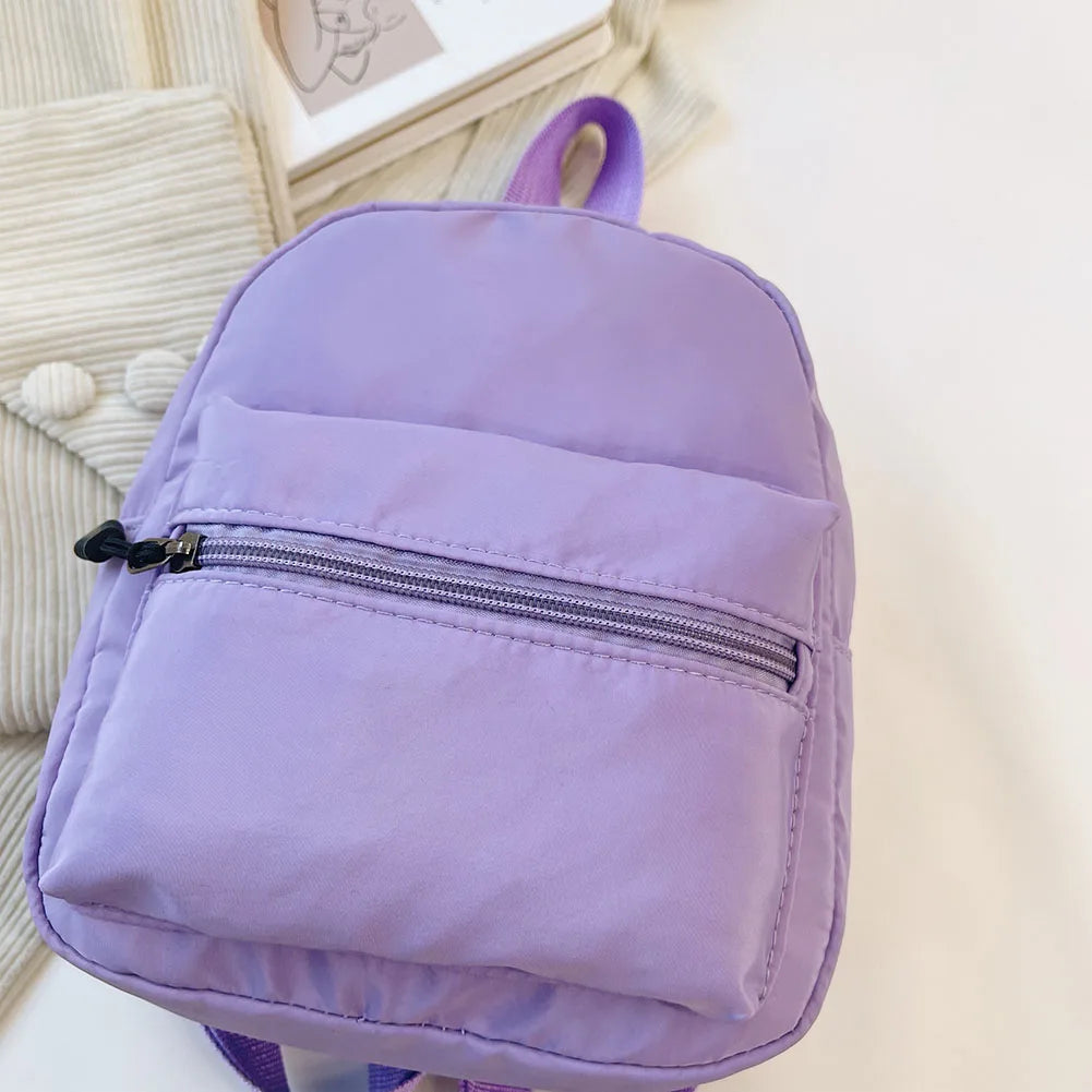 Mode einfarbig Rucksack Frauen Nylon Rucksack adrette Stil Mini Rucksäcke