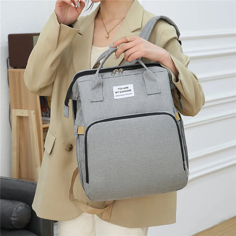 Modische Faltbare Babywiege Mutter-Kind-Tasche Große Kapazität Handtasche Flaschen- und Windelrucksack Mutter- und Mama-Tasche