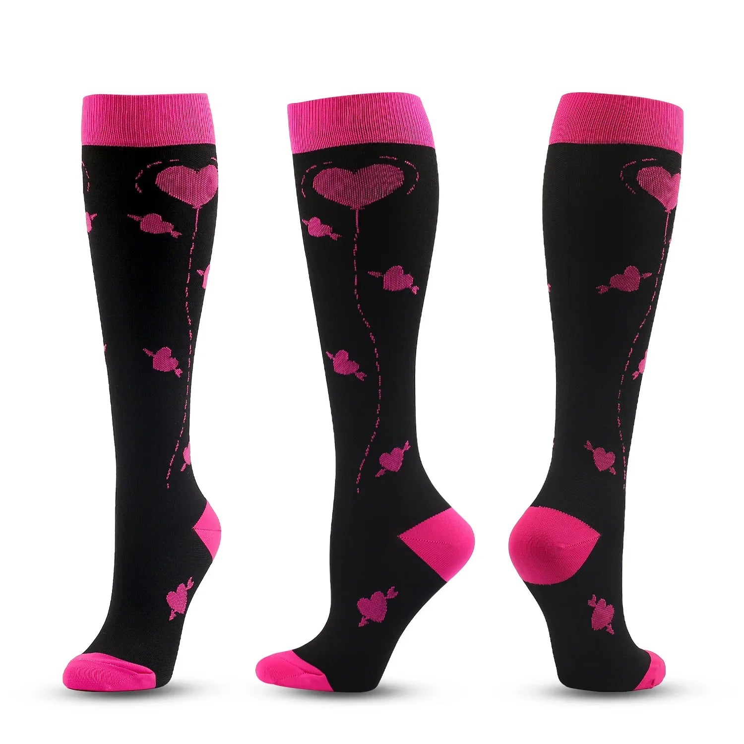 5 Paar Kompressionssocken für Damen, Wandern, Laufen, elastische Socken, Sportsocken, Flug, Schwangerschaft, geschwollene Krampfadern, Marathon-Socken