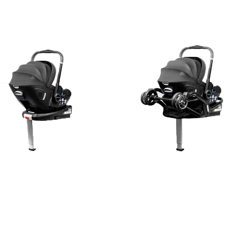 4-in-1 Kinderwagen, Luxuriöser Tragbarer Leichter Babywagen mit ISOFIX-Basis und Kindersitz für Neugeborene
