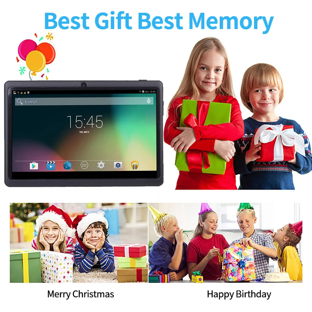 Neues 7-Zoll-Kinder-Tablet Android 13, 4GB RAM 64GB ROM, 1TB Erweiterbar, WLAN, Bluetooth, 4000mAh Akku, Software mit Schutzhülle