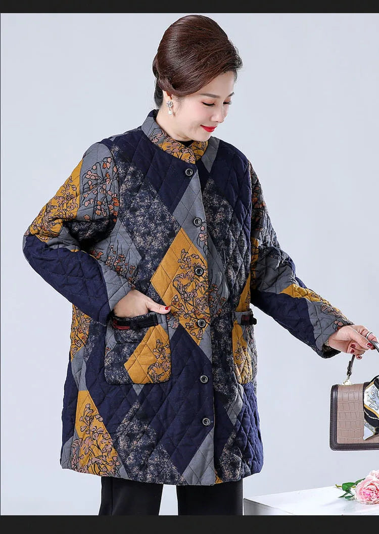 Lose Damen Herbst Winter Baumwollmantel mittleren Alters ältere Mutter dicke warme Jacke Oma Parkas 100 kg tragen 2XL-9XL