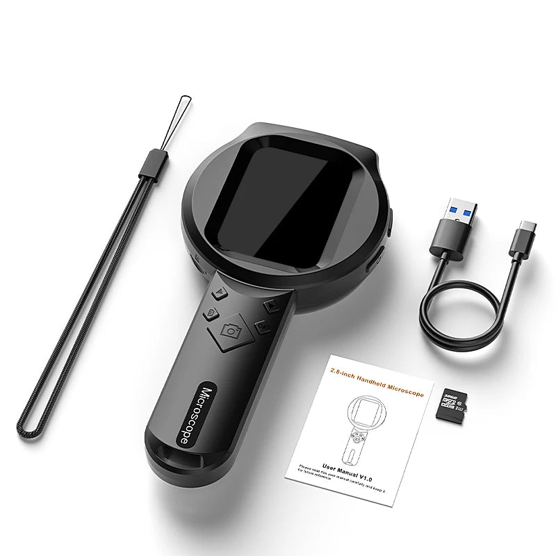 2.8'' IPS Digital Magnifier HD 1080P 100X Portable Microscope Handheld Magnifying for Electronics Repair Jewelry Inspection