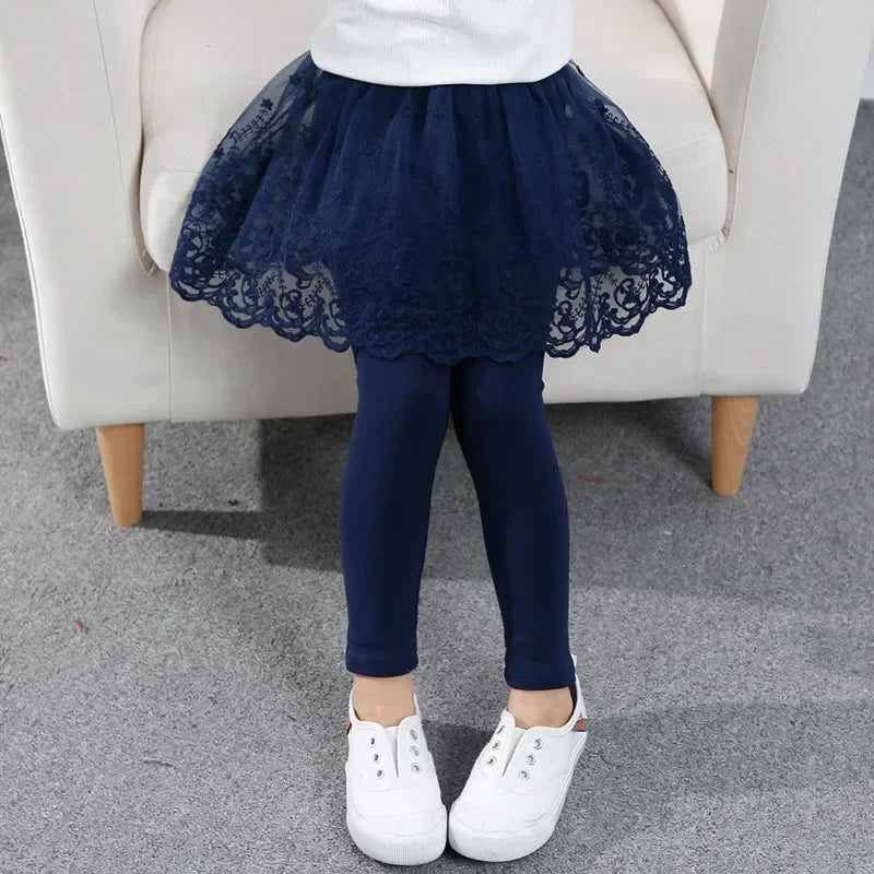 Neue Baby Mädchen Leggings Spitze Prinzessin Rock-hosen Frühling Herbst Kinder Dünne Rock Hosen für 2-7 Jahre kinder Kleidung