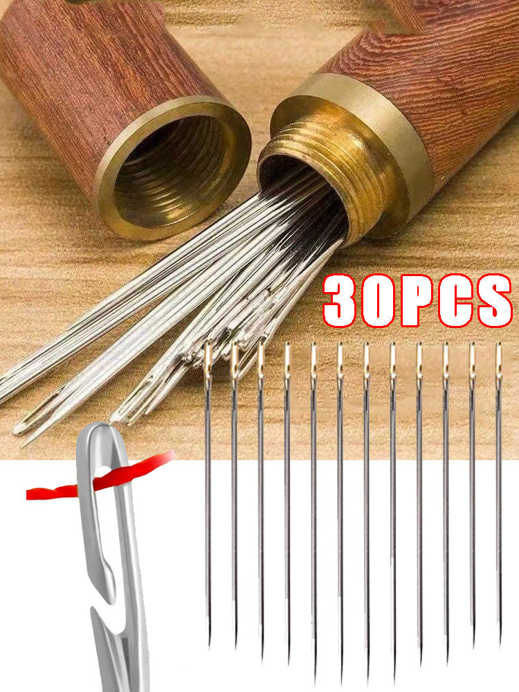 30 stücke Blind Nähen Nadel Ältere Edelstahl Schnelle Automatische Selbst-Einfädel Nadel Nähen Pins DIY Punch Nadel Einfädler