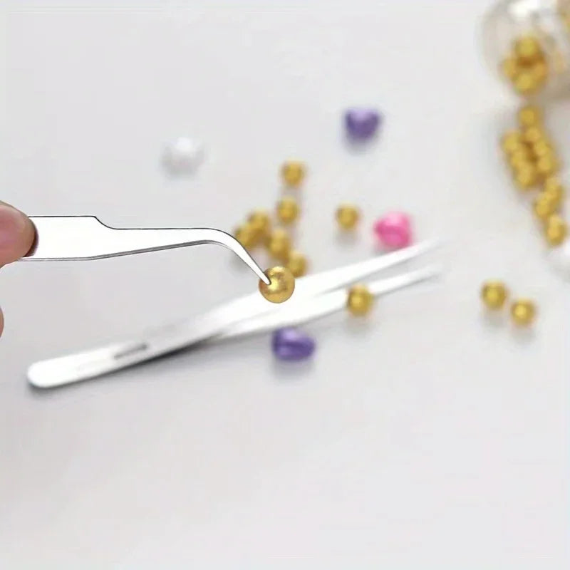 6-teiliges Edelstahl-Pinzetten-Set Ts-15 für Sukkulenten DIY Gebogene Pinzetten Gooi Pinzetten-Set