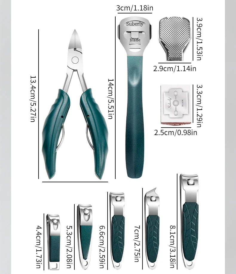 40 Stück Maniküre Set Nagel knipser Kit Nagel hauts chere Edelstahl Fußpflege werkzeuge mit Ledertasche Fuß raspeln Kallus rasierer